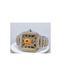 นาฬิกาข้อมือผู้ชายรุ่น Designer Z1225 หรูหรา ประดับเพชรแซฟไฟร์ ควอตซ์ สายสแตนเลสสตีล 20 มม. ฝังเพชร VVS Moissanite ขายส่ง - Product Image 1