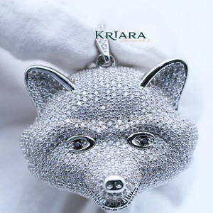 Colgante de Cabeza de Zorro de Moissanita, Chapado en Plata 925, Chapado en Oro, Chapado en Oro Rosa, Amuleto de Lujo con Temática Animal, Unisex, para Uso Diario - Product Image 5
