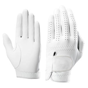 Gants de golf en cuir véritable, couleur blanche, doux, respirants, anti-humidité, imperméables, avec poignées antidérapantes, gants de golf souples pour le sport - Product Image 1