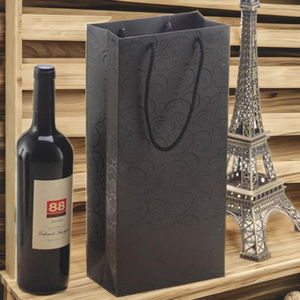 Sac en papier d'emballage pour vin de luxe, sac cadeau pour champagne, avec impression personnalisée de votre logo - Product Image 1