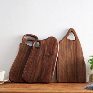 Planche à découper en bois moderne et écologique, forme rectangulaire avec poignée, grain de bois naturel, planche à découper et à servir pour la cuisine - Product Image 5