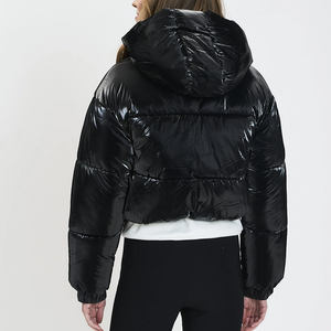 Chaqueta Corta Acolchada Estilo Athleisure para Mujer, Chaqueta Deportiva para Gimnasio, Chaqueta Ligera y Cálida para Correr con Orificios para los Pulgares - Product Image 4