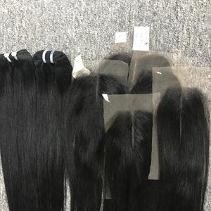Extensiones de pelo liso natural con cierre de gran cantidad al por mayor, muestra gratis, envío rápido, color negro, extensiones de pelo liso - Product Image 1