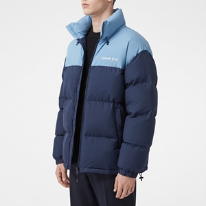 Chaqueta acolchada para hombre Hawk Eye con bloques de color, cuello alto, abrigo de invierno, cortavientos, gruesa, rellena de poliéster. - Product Image 3