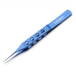 Fórceps médicos de titanio profesionales sin óxido 100% al por mayor de fábrica, 11,5 cm, rectos, 1x2 dientes, plataforma de atado Vascular - Product Image 1