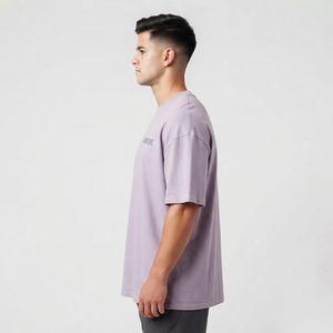 เสื้อยืดโอเวอร์ไซส์ทรงใหญ่ ผ้าฝ้ายคุณภาพสูง คอกลม ดีไซน์สตรีทแวร์แบบกำหนดเอง เสื้อยืดผู้ชาย - Product Image 4