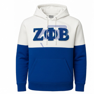 Sudadera con Capucha Oversize Color Block de la Hermandad Zeta Phi Beta ZPB, Prenda Griega de Alta Calidad en Algodón y Poliéster - Product Image 1