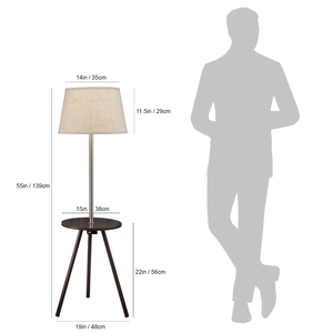 Tavolino Rotondo da 57 Pollici con Lampada e Stazione di Ricarica, Lampade da Terra Eleganti 1.56/9.9 Pollici per Soggiorno o Camera da Letto - Product Image 4