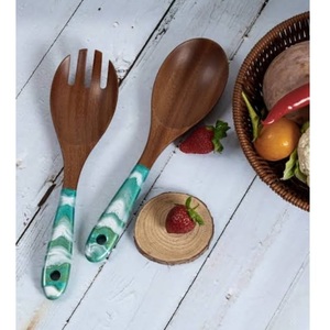Cubertería de Madera Natural Única y Elegante para Ensaladas, Cuchara y Tenedor, Utensilios de Cocina para el Hogar, Hotel, Mesa de Comedor - Product Image 5