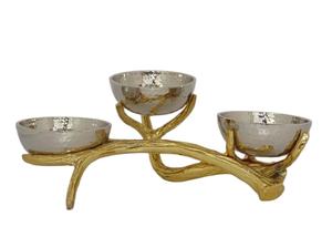 ชุดชามสเตนเลสสตีลขัดเงาพร้อมด้ามทองเหลืองดีไซน์รูปใบไม้ผลไม้ผักผลไม้ชามบนโต๊ะสไตล์ใหม่ - Product Image 4