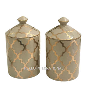 Juego de 3 Recipientes Exclusivos Premium para Almacenamiento de Alimentos, Decorativos para Mesa, Redondos, Color Marrón Plateado - Product Image 3