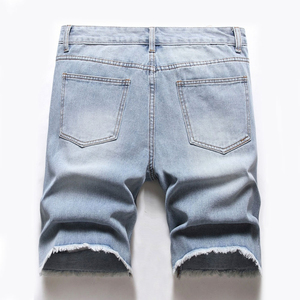 Custom Men's <b>Denim</b> Shorts High Street Style Comfortable Breathable <b>Material</b> Solid Anti Wrinkle Various Sizes Men's <b>Denim</b> Shorts - Product Image 1