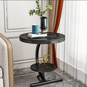 Modern <b>Black</b> Marble Top <b>Console</b> Table with Curved Pedestal Base Contemporary Living Room Accent Furniture - Product Image 2