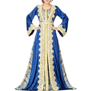 Evening Dresses Arabic Turkey Abaya Islamic Moroccan Kaftan for Women 1 Piece Polyester Dubai Abaya Adults Middle East Support