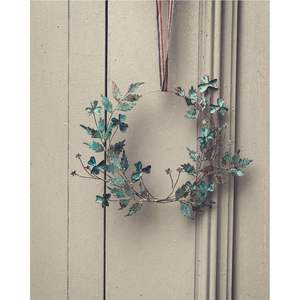 Guirlande murale en métal faite à la main, fleurs 3D, art floral mural, guirlande en fil doré de luxe pour la décoration de la maison, mariage, ornement suspendu de Noël - Product Image 6