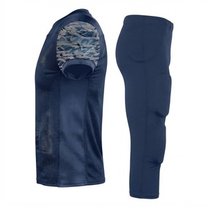 Color Contrast Custom Heat-Transfer Printed Football Uniform Set Sleeveless Integrated <b>Padded</b> <b>Pants</b> Team Sportswear 100% - Product Image 4