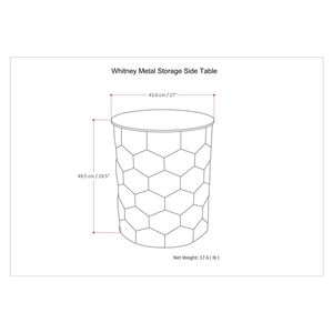 โต๊ะคอนโซลโลหะสีเงินโบราณ Whitney ดีไซน์หรูหราสำหรับวางข้างโซฟา - Product Image 6