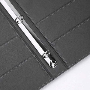 Black <b>Leather</b> Portfolio Organizer <b>A4</b> Document <b>Folder</b> Card Holder Resume File Case for Office Business - Product Image 4