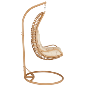 Silla Colgante de Ratán con Cojín, Columpio de Patio para Exteriores, Diseño Contemporáneo para 1 Persona - Product Image 2