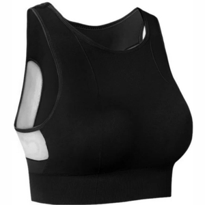 Breathable High Support Anti-Bacterial Quick Dry Breast <b>Binder</b> Zipper Flat Top Sports <b>Bra</b> for Women Plus Size Pads 3-Piece Set - Product Image 2
