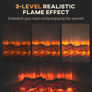 Caminetto Elettrico Bianco da 32 Pollici 1400W con Fiamma LED, Protezione dal Surriscaldamento e Telecomando - Product Image 4