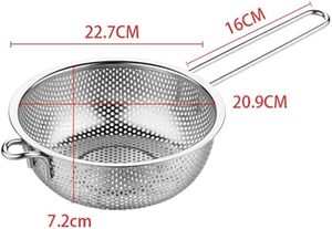 Passoire en acier inoxydable à mailles fines avec poignée pour laver le riz et égoutter l'eau - Product Image 4