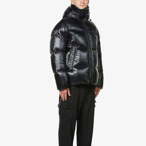 Chaqueta Acolchada Personalizada de Alto Brillo para Hombre, Chaqueta de Burbujas con Aspecto Húmedo y Brillante, Ropa de Invierno con Capucha - Product Image 5