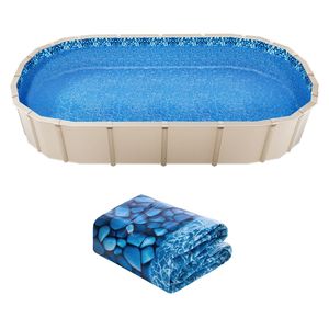Telo di copertura ovale portatile per piscina da 18 piedi x 33 piedi, spessore standard, altezza parete 52 pollici, per uso familiare in piscine fuori terra Unibead - Product Image 1