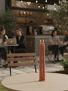 Juego de 2 Velas Cónicas de Cera de Parafina Color Marfil |   Hecho a Mano Sin Humo |   Decoración navideña, de Halloween y de cumpleaños para salas de estar y dormitorios - Product Image 2