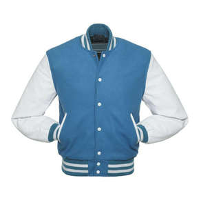 Chaqueta Varsity de Cuero Ligera Premium para Hombre, Estilo Casual de Invierno, Cuello Alto, Mangas en Contraste, Transpirable - Product Image 3