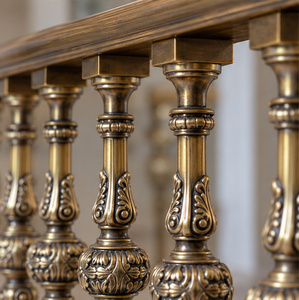 Rampe d'escalier en bronze régale pour hôtels de luxe, villas, grands escaliers et intérieurs résidentiels haut de gamme - Product Image 4