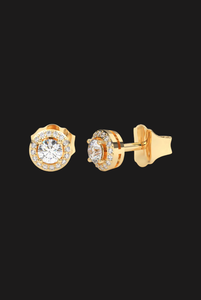 Pendientes de Moissanita con Halo Redondo, Plata de Ley, Joyería Clásica para Novia, Regalo Elegante para Mujer - Product Image 5