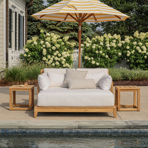 Chaise longue de piscine en teck minimaliste moderne avec coussin – Mobilier d'extérieur pour hôtels et complexes hôteliers - Product Image 2