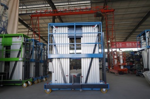 Plataforma de Trabajo Aérea Hidráulica de Nuevo Diseño para Manejo de Materiales, Elevador Vertical Telescópico de Aleación de Aluminio, Polipasto de Cadena con Batería - Product Image 3