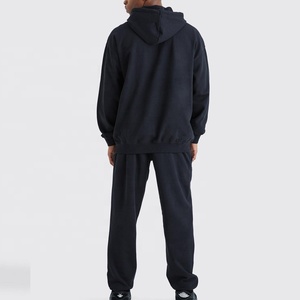 Conjunto de Sudadera con Capucha y Pantalones de Algodón Extra Grande Personalizado para Hombre, Estilo Urbano Informal con Hombros Caídos, Chándal de Invierno - Product Image 2