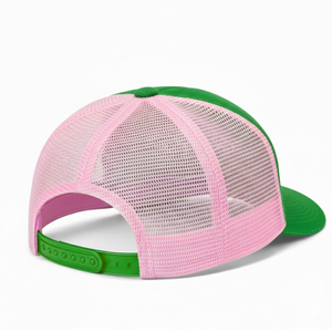 Alfa |   Kapa |   Gorra trucker Alpha para mujer, con malla trasera, estilo casual, bordada, snapback, visera frontal de espuma curvada. - Product Image 3