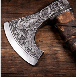 Hacha de Acero al Carbono Industrial de Alta Calidad para Manualidades y Bricolaje |   Herramienta de Camping para Exteriores con Mango de Madera de Fresno, Personalizable ODM - Product Image 2