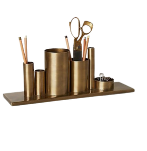 Porte-stylos et porte-crayons en métal, design unique et élégant, supports de bureau et scolaires, finition or rose, porte-stylos métallique filaire - Product Image 4