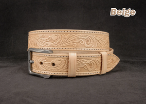 Boucle Western Vintage en Laiton Massif, Sculptée à la Main, Cuir Argentin de Haute Qualité, Ceinture 40MM pour Hommes et Femmes, Longueur Personnalisable - Product Image 6