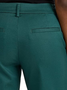 Pantalones de mujer de pierna ancha recta, de algodón personalizado con lavado ácido, cintura media, transpirables, al por mayor, informales, para oficina y negocios - Product Image 4