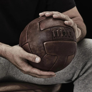 Hand Stitched Genuine Leather <b>Retro</b> <b>Football</b> Vintage Soccer Ball Classic Brown Sports Gift Custom Logo in affordable price - Product Image 1