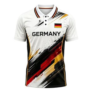 Germany Men's Black Polo Shirt Short Sleeve Digital Printed Sporty Design Breathable Polyester Woven Front Logo - Product Image 4
