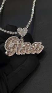 Colgante con Nombre en Capas de Moissanita VVS, Chapado en Oro de 14K, Plata 925, con Diamantes Cultivados en Laboratorio, Letra Personalizada con Doble Placa - Product Image 6