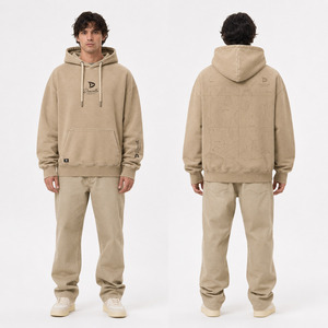Sweat à capuche oversize en molleton Dravelle de haute qualité, imperméable, écologique, mélange polyester/coton, streetwear pour homme - Product Image 4