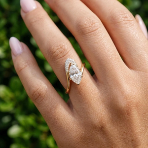 2CT Marquise Cut Lab Grown Diamond Bridal <b>Ring</b> <b>Set</b> IGI Certified 18k <b>Gold</b> Engagement <b>Ring</b> Matching Wedding Band Anniversary Gift - Product Image 6