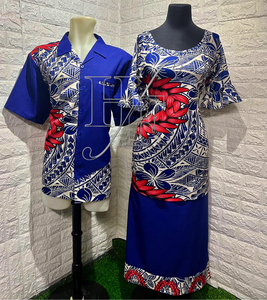 Combinaison personnalisée Samoa américaine Puletasi, robes sirène grande taille, tenues de couple - Product Image 6