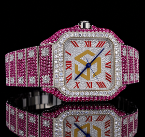 Luxury Iced Out Moissanite Diamond Hip Hop Quartz <b>Watch</b> Men Polygon Analog Wristwatch - Product Image 4