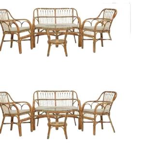 Balcon peau salon ensemble rotin élégant confortable canapé fauteuil avec table basse intérieur extérieur utilisation tissé à la main - Product Image 5