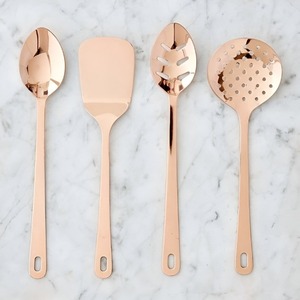 <b>Copper</b> Finish Stainless Steel Cooking <b>Utensil</b> Set 4 Piece Heat Resistant Kitchen Tools - Product Image 2
