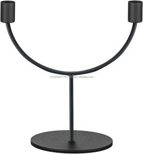 Candelabro de metal pulido negro para el centro de mesa de decoración del hogar y velas de cena romántica con atractivo de diseño clásico - Product Image 6